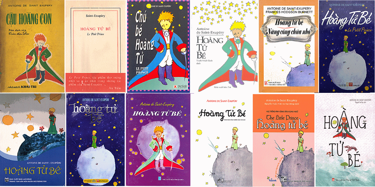 Bìa các bản dịch tiếng Việt truyện “Hoàng tử bé”